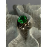 Vintage Elegant Design 925 Sterling Silver Green Spinel Ring Sizable