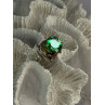 Vintage Elegant Design 925 Sterling Silver Green Spinel Ring Sizable