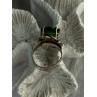 Vintage Elegant Design 925 Sterling Silver Green Spinel Ring Sizable