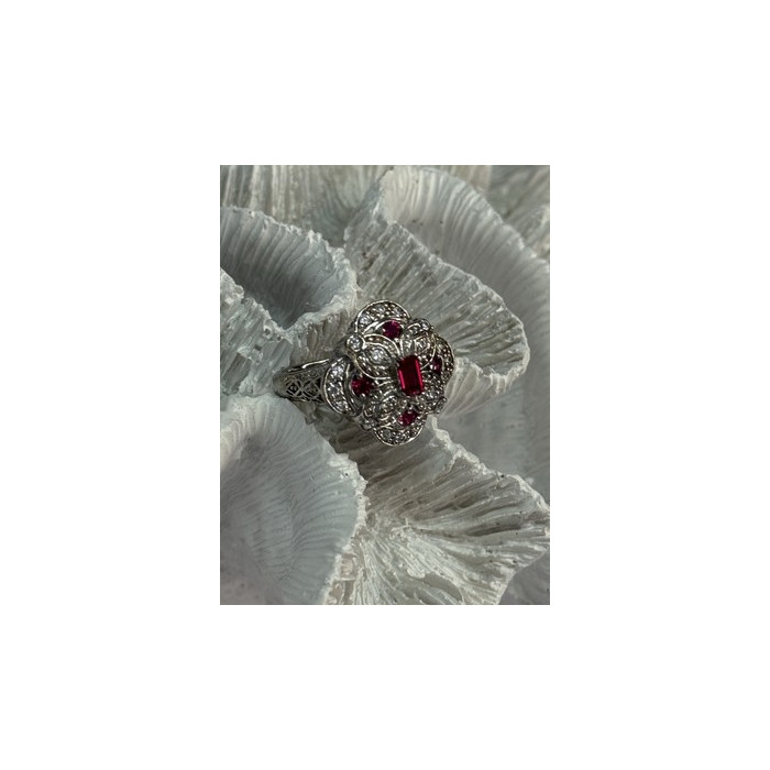 925 STERLING SILVER PINK SPINEL RING SIZE 7.5