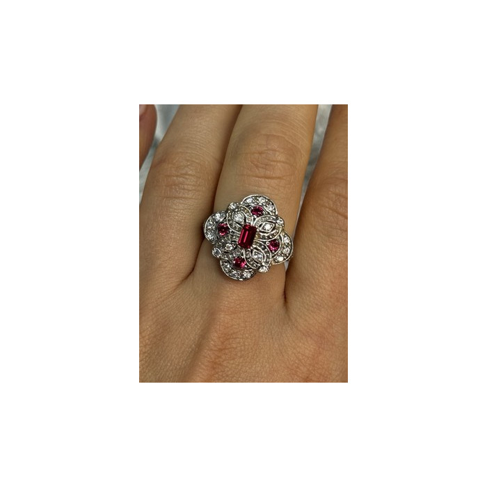 925 STERLING SILVER PINK SPINEL RING SIZE 7.5