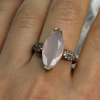 925 Sterling Silver Alpanite & CZ Ring Size 10.5