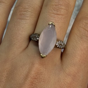 925 Sterling Silver Alpanite & CZ Ring Size 10.5