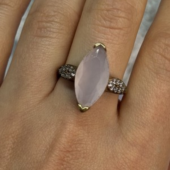925 Sterling Silver Alpanite & CZ Ring Size 10.5