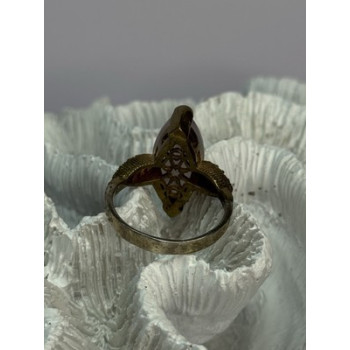 925 Sterling Silver Alpanite & CZ Ring Size 10.5