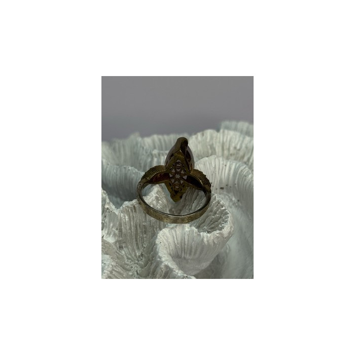 925 Sterling Silver Alpanite & CZ Ring Size 10.5