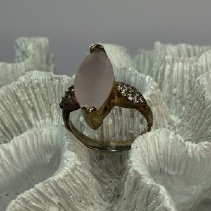 925 Sterling Silver Alpanite & CZ Ring Size 10.5