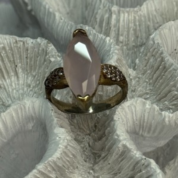 925 Sterling Silver Alpanite & CZ Ring Size 10.5