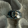 925 Sterling Silver Beautiful Blue Abalone & Topaz Ring Size 6