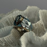 925 Sterling Silver Beautiful Blue Abalone & Topaz Ring Size 6