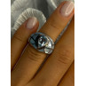 925 Sterling Silver Beautiful Blue Abalone & Topaz Ring Size 6