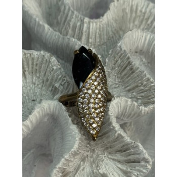 925 Sterling Silver Alpanite & CZ Ring Size 7 Length 1.45 Inch