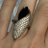 925 Sterling Silver Alpanite & CZ Ring Size 7 Length 1.45 Inch