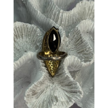 925 Sterling Silver Alpanite & CZ Ring Size 7 Length 1.45 Inch