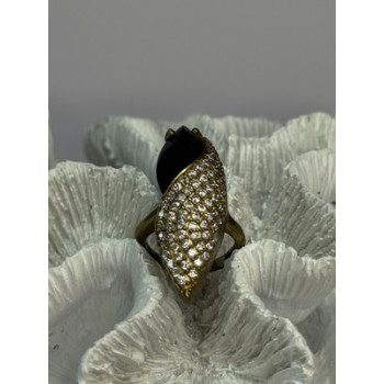 925 Sterling Silver Alpanite & CZ Ring Size 7 Length 1.45 Inch