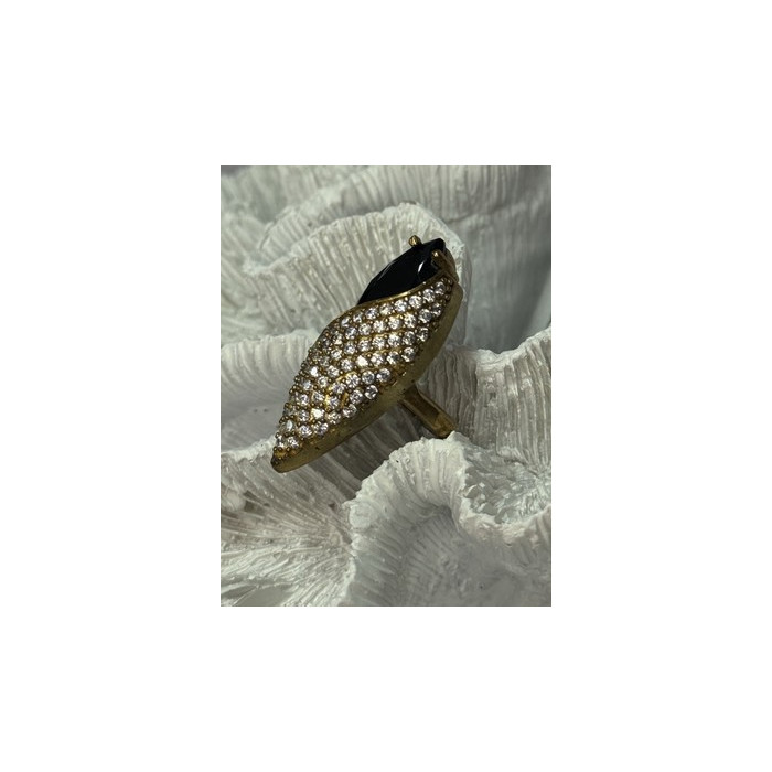 925 Sterling Silver Alpanite & CZ Ring Size 7 Length 1.45 Inch