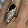 925 Sterling Silver Alpanite & CZ Ring Size 7 Length 1.45 Inch