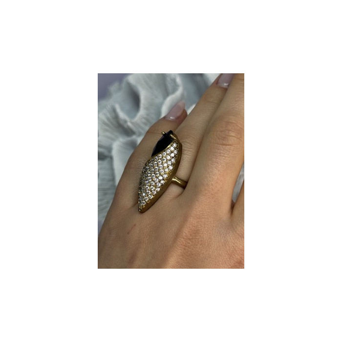 925 Sterling Silver Alpanite & CZ Ring Size 7 Length 1.45 Inch