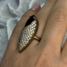 925 Sterling Silver Alpanite & CZ Ring Size 7 Length 1.45 Inch