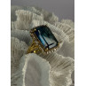 925 Sterling Silver Gold Plated Sapphire & Beryl Ring Size 9
