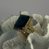 925 Sterling Silver Gold Plated Sapphire & Beryl Ring Size 9