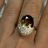 925 Sterling Silver Alpanite & CZ Ring Size 8.5 Length 0.78 Inch