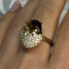 925 Sterling Silver Alpanite & CZ Ring Size 8.5 Length 0.78 Inch