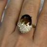 925 Sterling Silver Alpanite & CZ Ring Size 8.5 Length 0.78 Inch