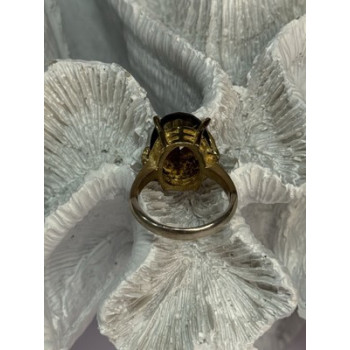 925 Sterling Silver Alpanite & CZ Ring Size 8.5 Length 0.78 Inch