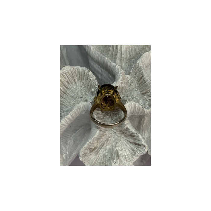 925 Sterling Silver Alpanite & CZ Ring Size 8.5 Length 0.78 Inch