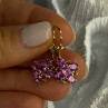 925 Sterling Silver Gold Plated Pink Topaz Earrings Length 1.1 Inch