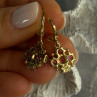 925 Sterling Silver Gold Plated Pink Topaz Earrings Length 1.1 Inch