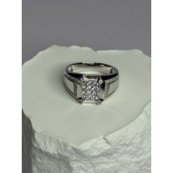 925 Sterling Silver CZ Men's Ring Size 12