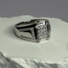 925 Sterling Silver CZ Men'S Ring Size 12