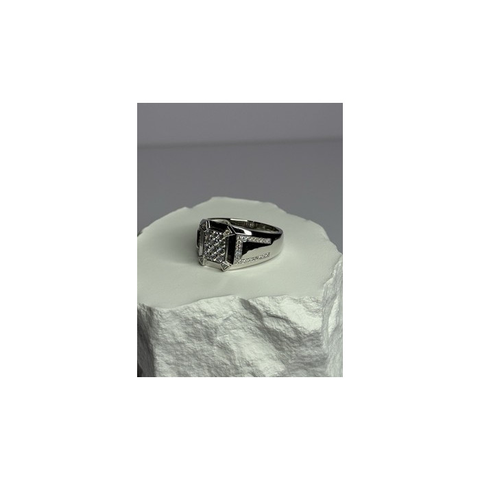 925 Sterling Silver CZ Men's Ring Size 12