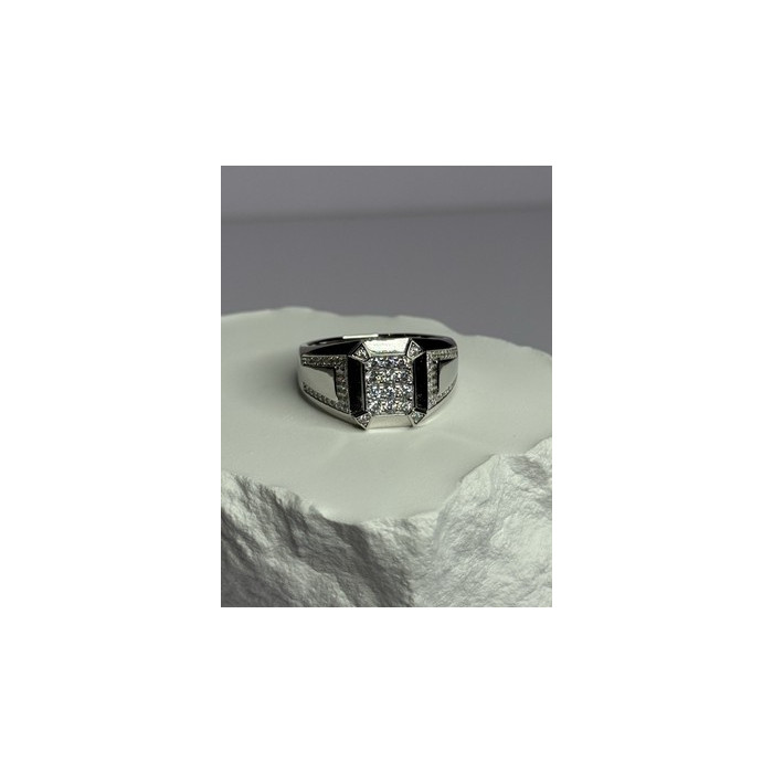 925 Sterling Silver CZ Men's Ring Size 12