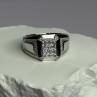 925 Sterling Silver CZ Men'S Ring Size 12
