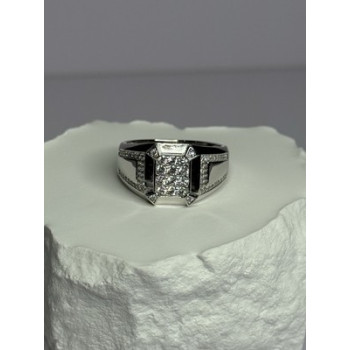 925 Sterling Silver CZ Men's Ring Size 12