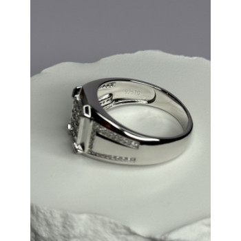 925 Sterling Silver CZ Men's Ring Size 12