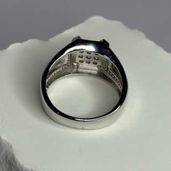 925 Sterling Silver CZ Men'S Ring Size 12