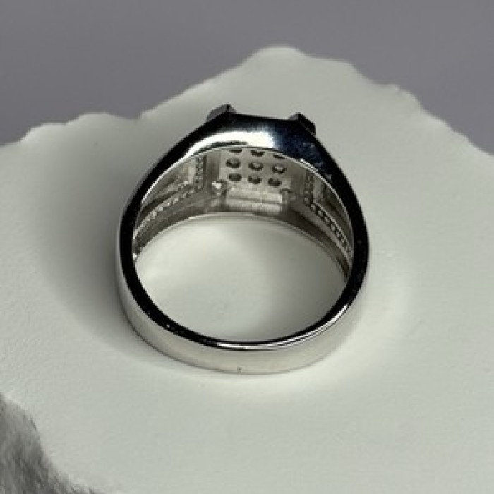 925 Sterling Silver CZ Men'S Ring Size 12