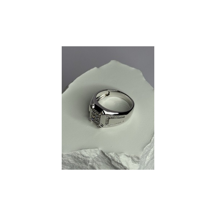 925 Sterling Silver CZ Men's Ring Size 12