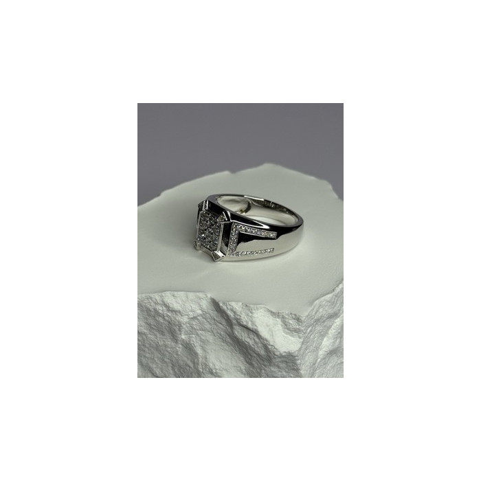 925 Sterling Silver CZ Men's Ring Size 12