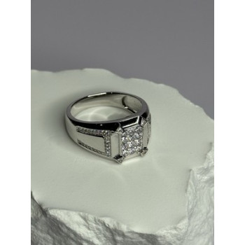 925 Sterling Silver CZ Men's Ring Size 12
