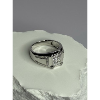 925 Sterling Silver CZ Men's Ring Size 12