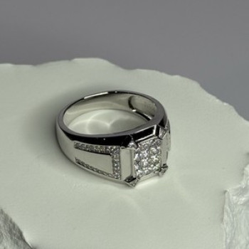 925 Sterling Silver CZ Men'S Ring Size 12