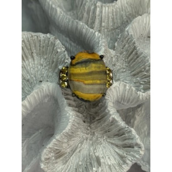925 STERLING SILVER YASHMA & CITRINE RING SIZE 8