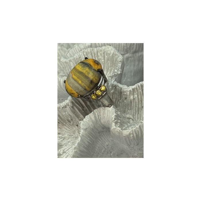 925 STERLING SILVER YASHMA & CITRINE RING SIZE 8