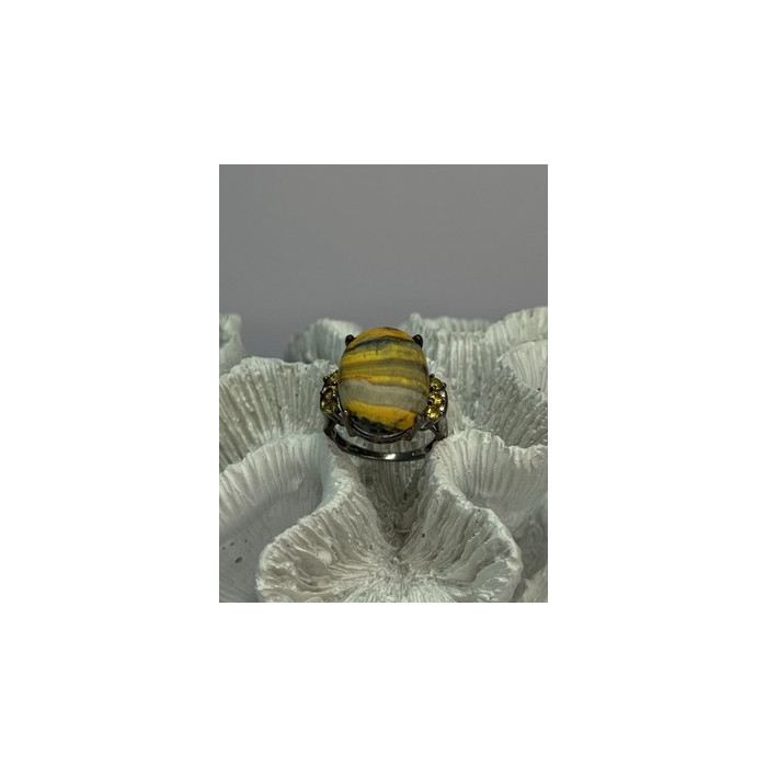 925 STERLING SILVER YASHMA & CITRINE RING SIZE 8