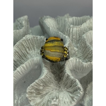 925 STERLING SILVER YASHMA & CITRINE RING SIZE 8